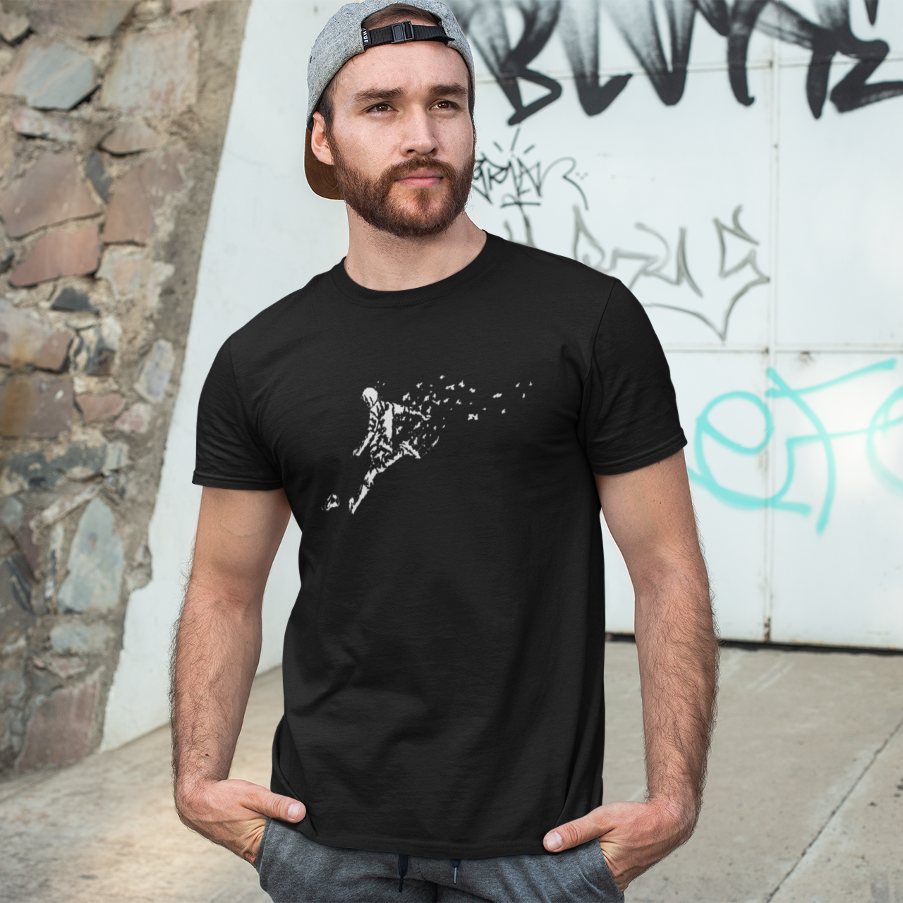 Fussball im Wind - Shirt